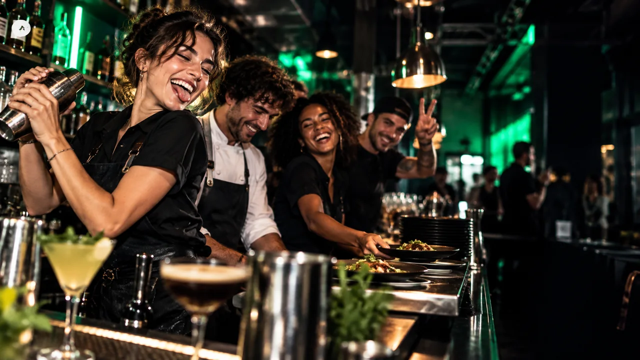 Une équipe de restauration prépare le service ensemble.